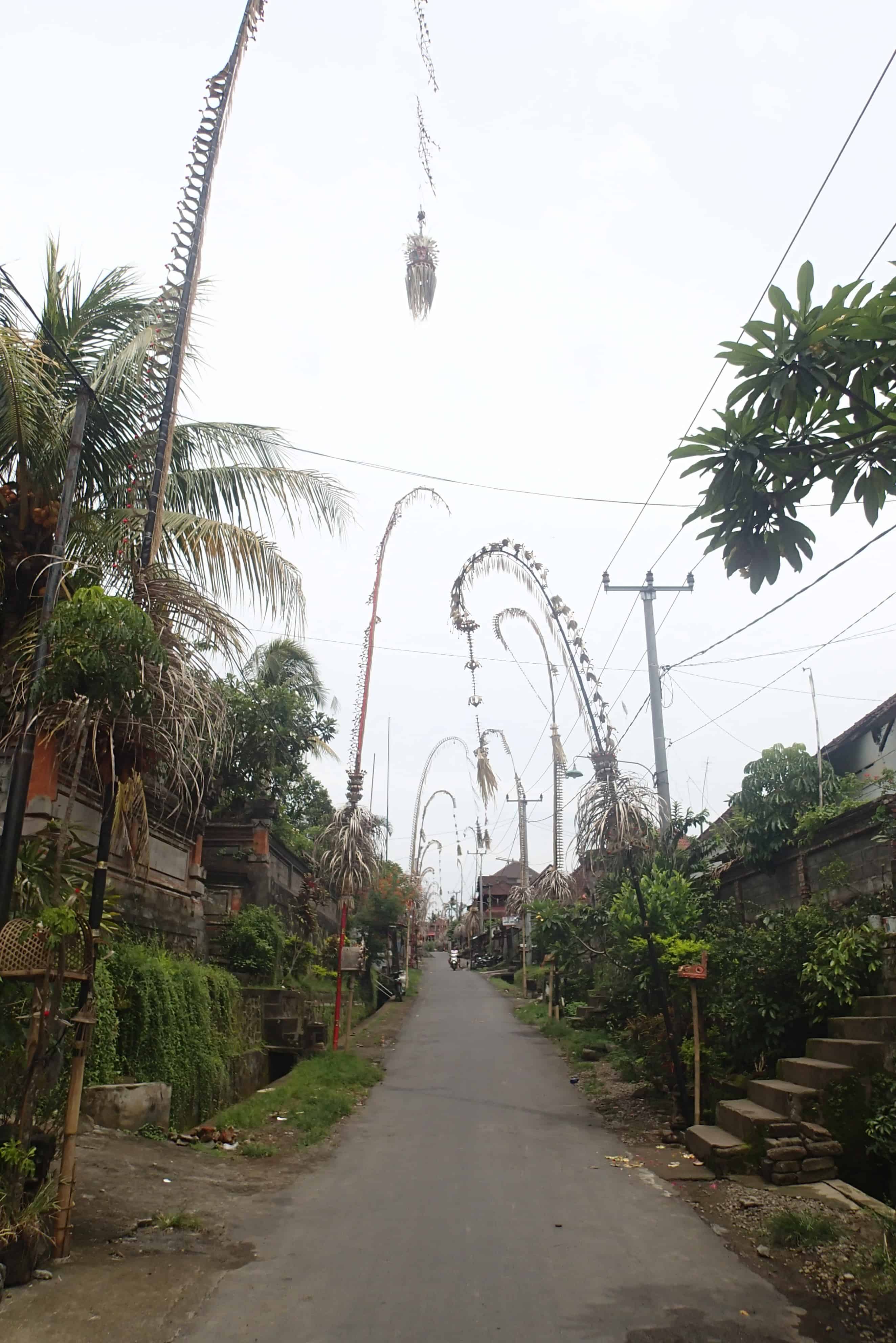 Een straatje op Bali net buiten Ubud.