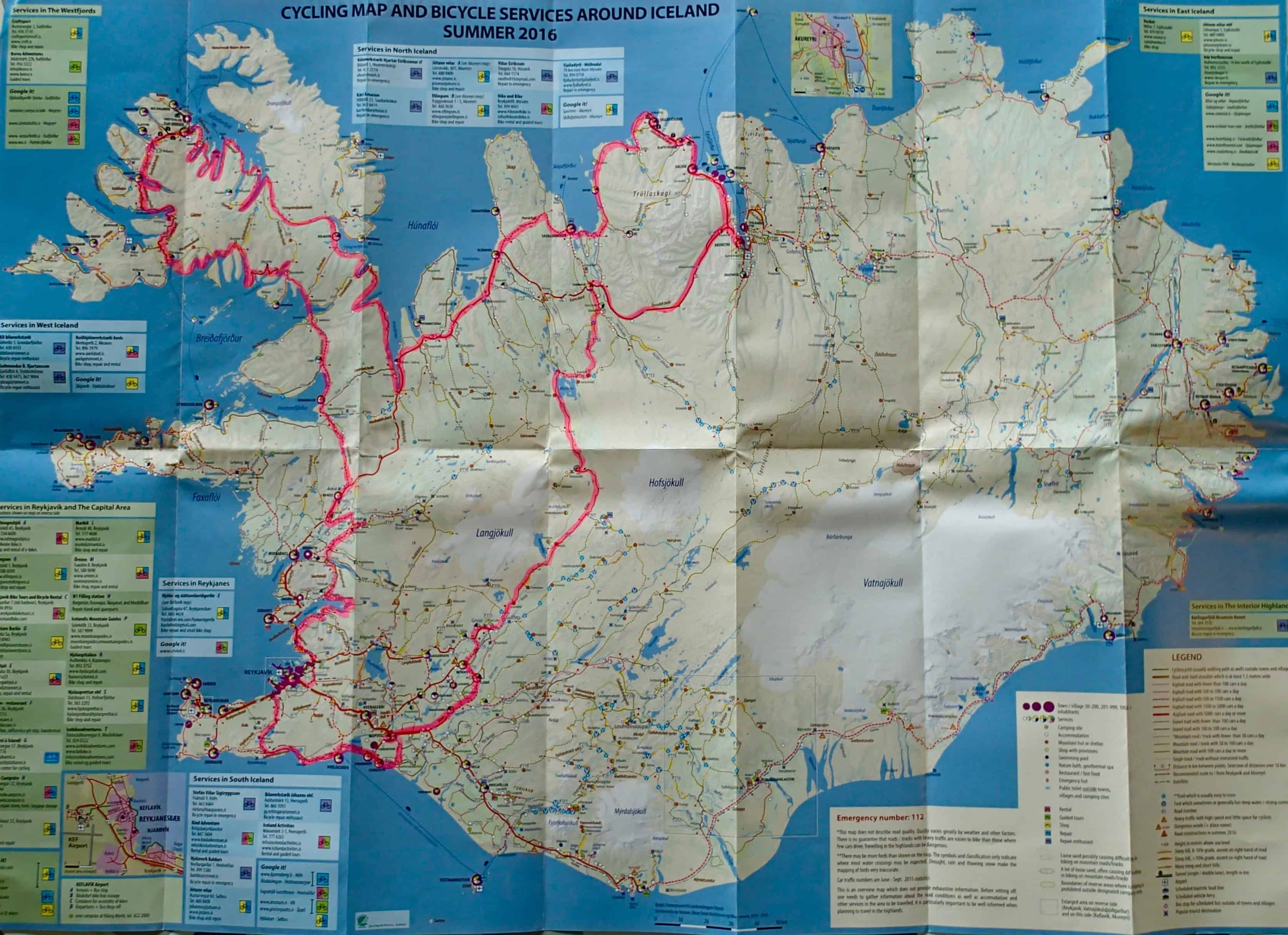 My route in Iceland