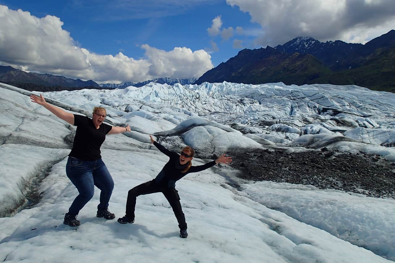 Kimberly en ik op de gletsjer