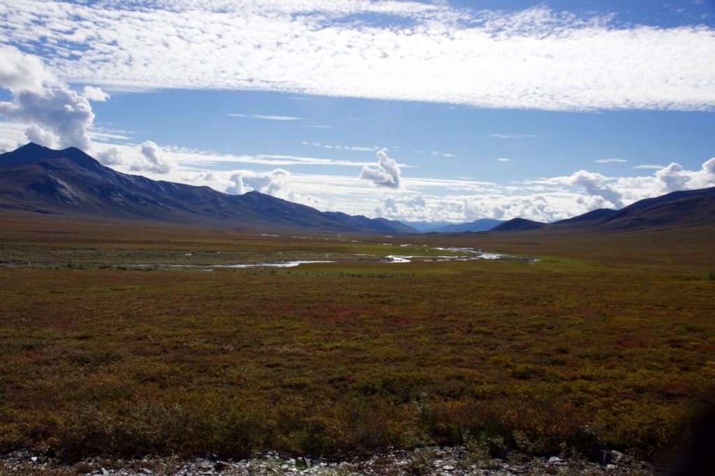 Prachtige herfstkleuren in de tundra na de pas