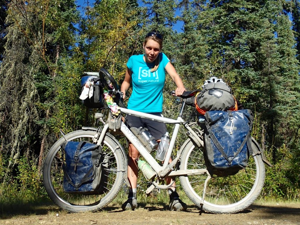 My bike and me after the 800km ride to Deadhorse, 17 hours in a truck and 38 hours without sleep
