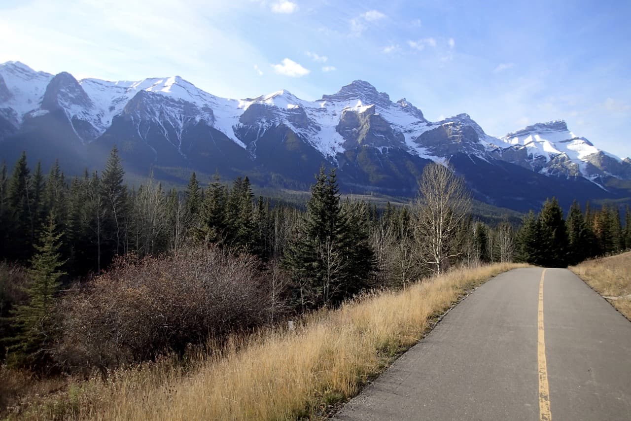Prachtig fietspad richting Canmore